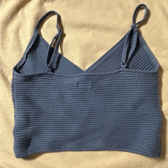 Aerie Cross Front Sweater Tank Top, Navy - Picture 4 of 7
